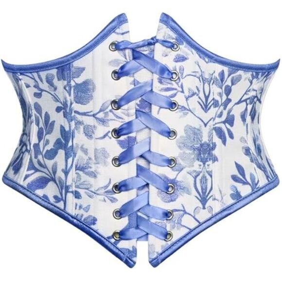 Corset Belt for Women Floral Blue Bird - Picture 1 of 5